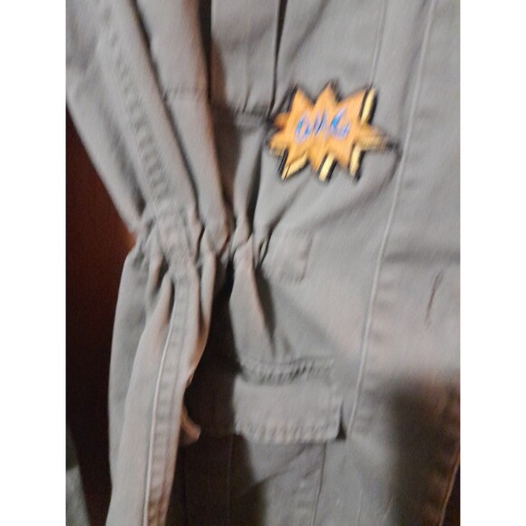 Forever 21 Utility Drawstring Army Green Jacket With Patches Size Small Pockets - Picture 9 of 16